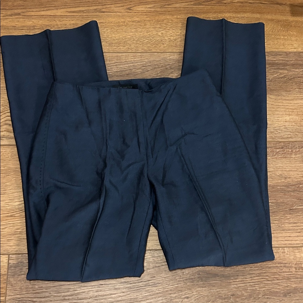 The Limited Dark Blue Wool,Mohair Blend Straight Leg Trouser Pants Womens Size 4